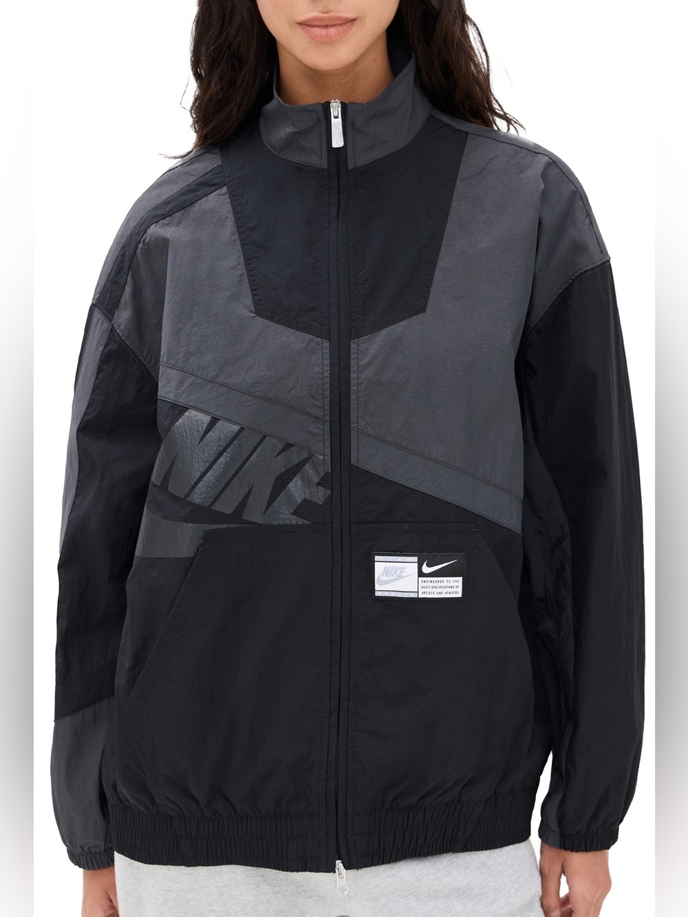 Nike Windrunner Woven Jacket in Anthracite/Black L